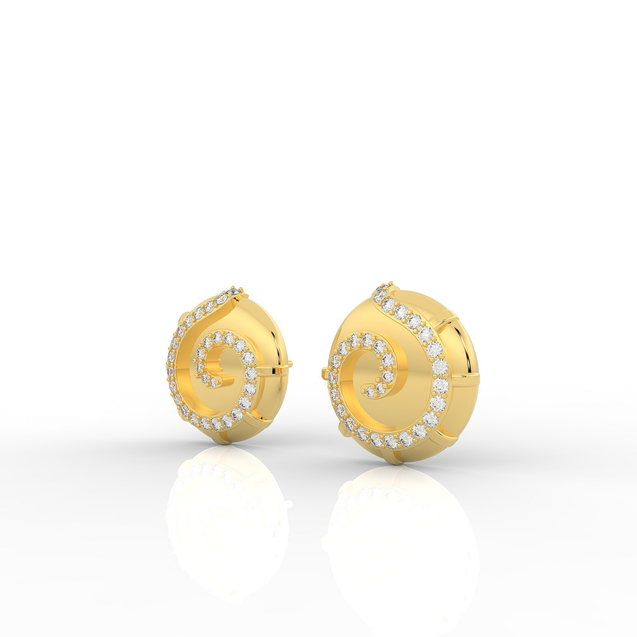 Sophisticated Swirl Round Stud Earrings, Hallmarked 925 Sterling Silver